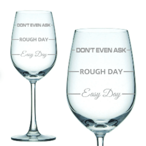 </p><h4>Engraved 350ml White Wine Glass Easy Day Rough Day</h4><p>