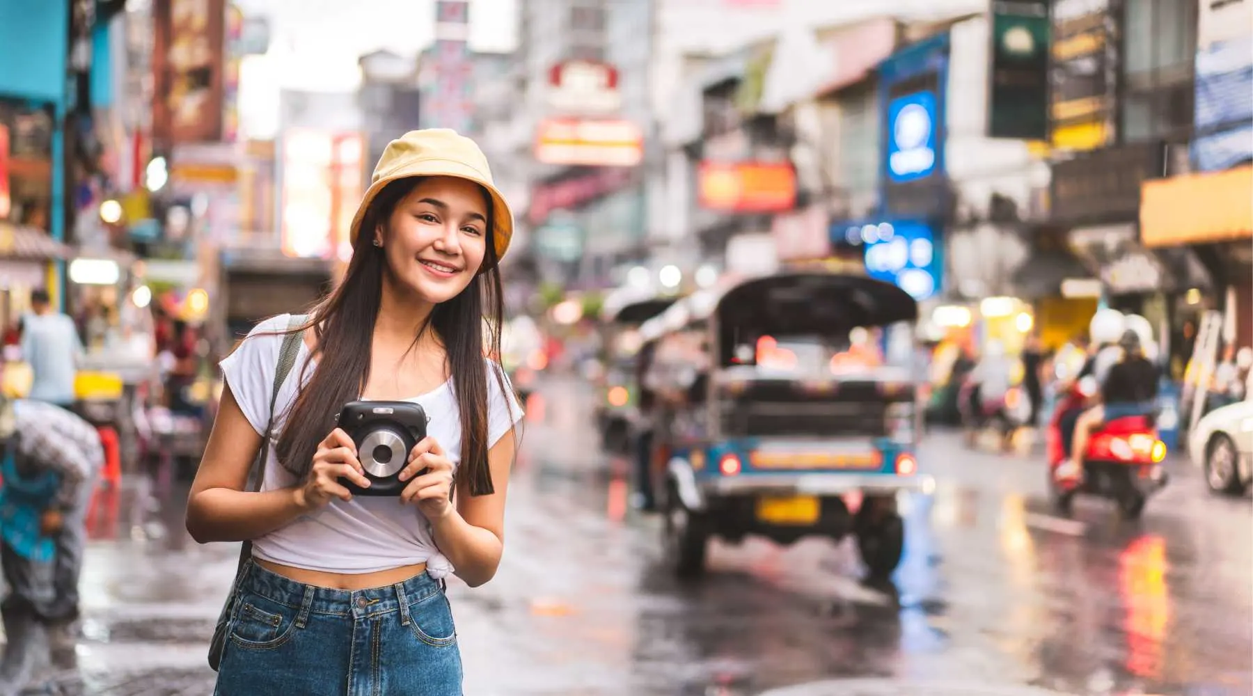 A woman travelling in Asia