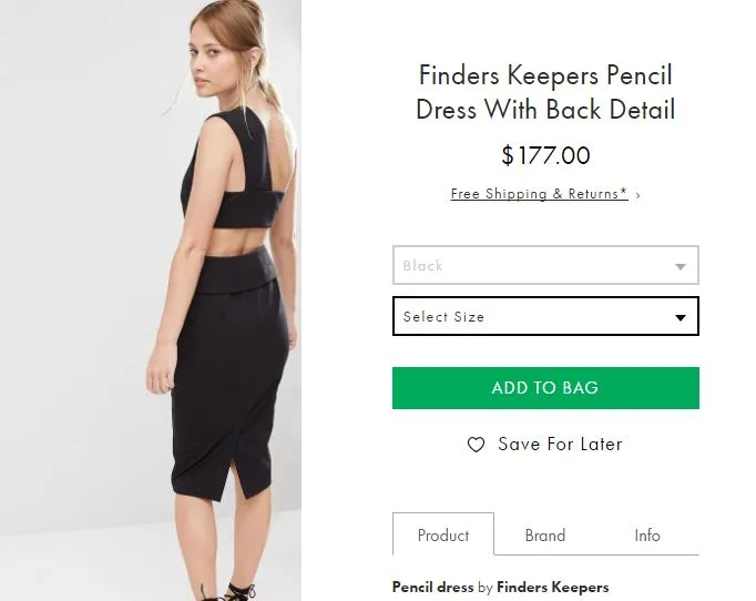 finders keepers pencil dress