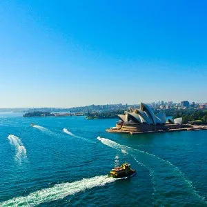 Boat cruising in Sydney Harbour 