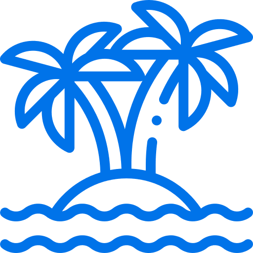 Tropical island icon