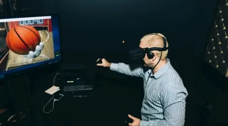 Checking out the VR experience