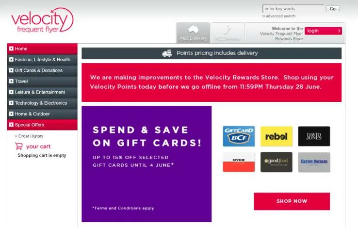 Virgin Australia is about to shut down the Velocity Rewards Store ...