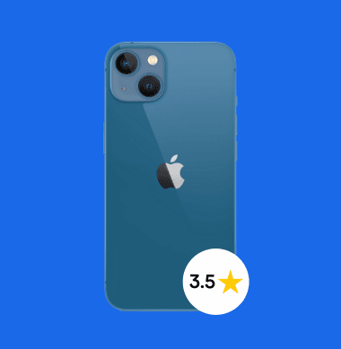 Apple iPhone 13 phone in blue background