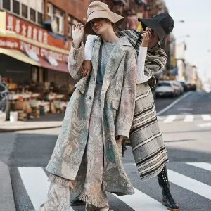 Model in fashion street wear