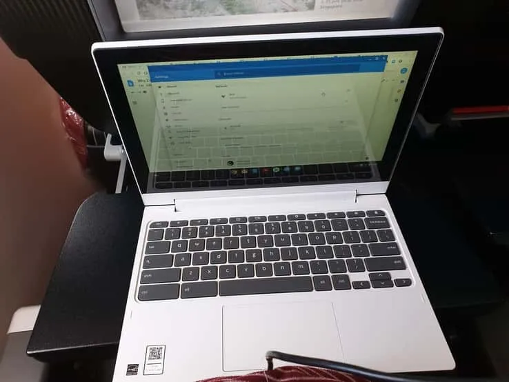 Lenovo C330 Chromebook on a Qantas flight