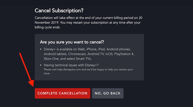 Cancel Disney+