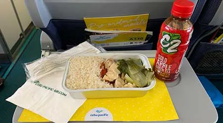 In-flight meal on a Cebu Pacific flight