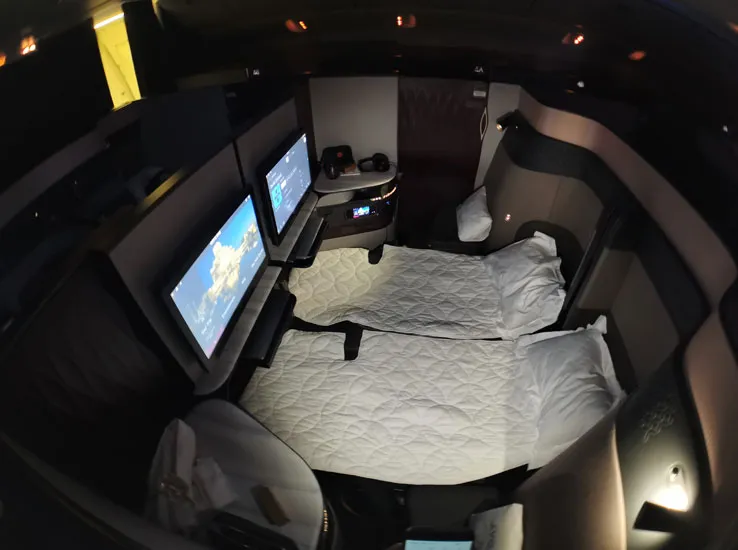 Qatar Airways Qsuites double bed