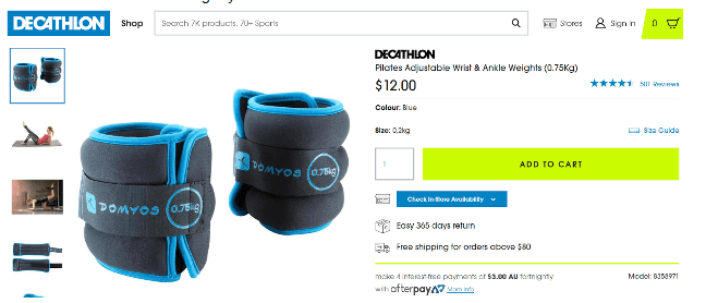Decathlon Product Page