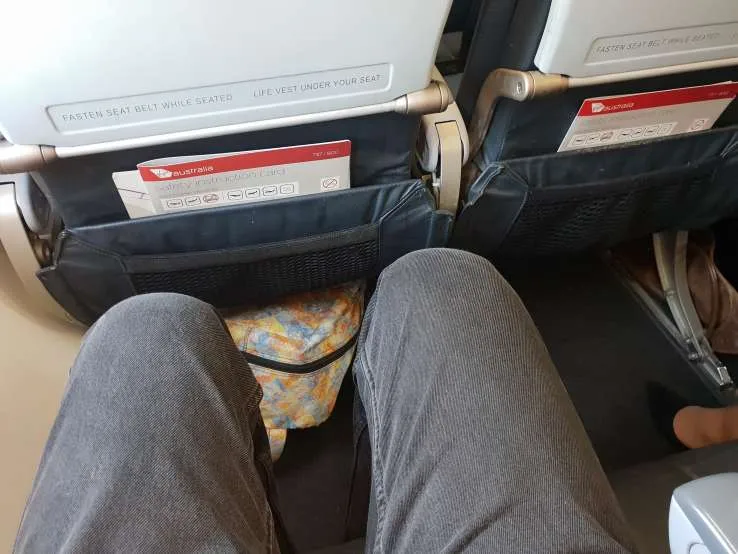 View of legs when sitting in an Economy X seat