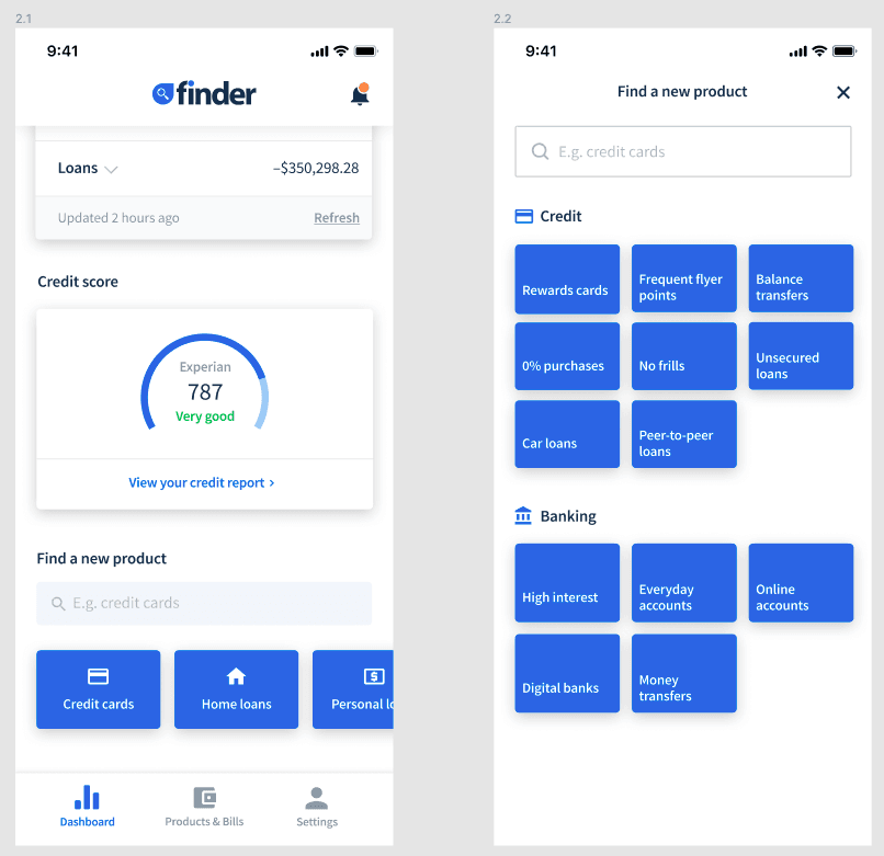 Finder App - Find a new product