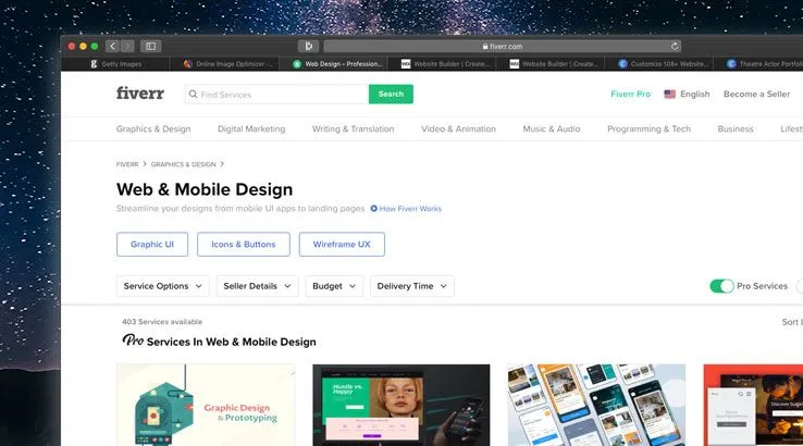 Fiverr web design services