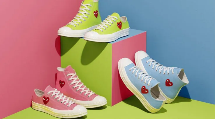 comme des garçons play x converse chuck 70 high sneakers