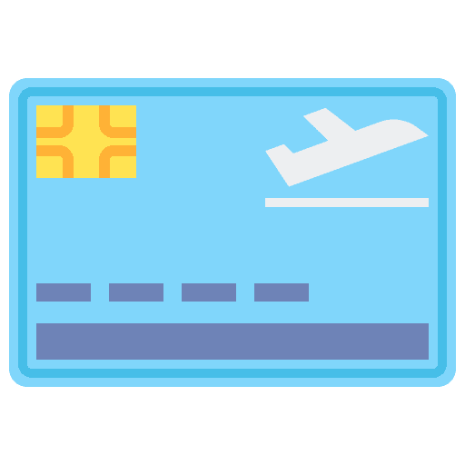 credit card with plane icon
