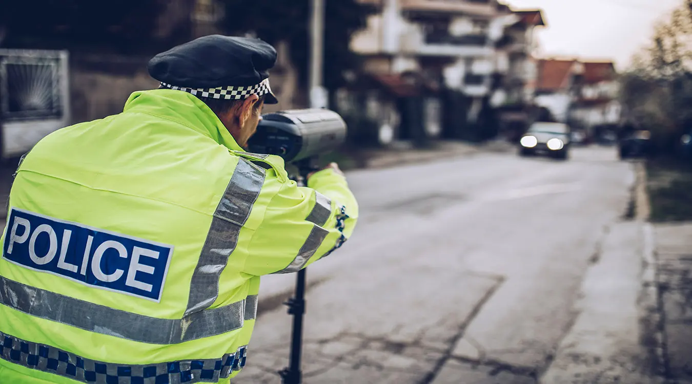 Traffic police working