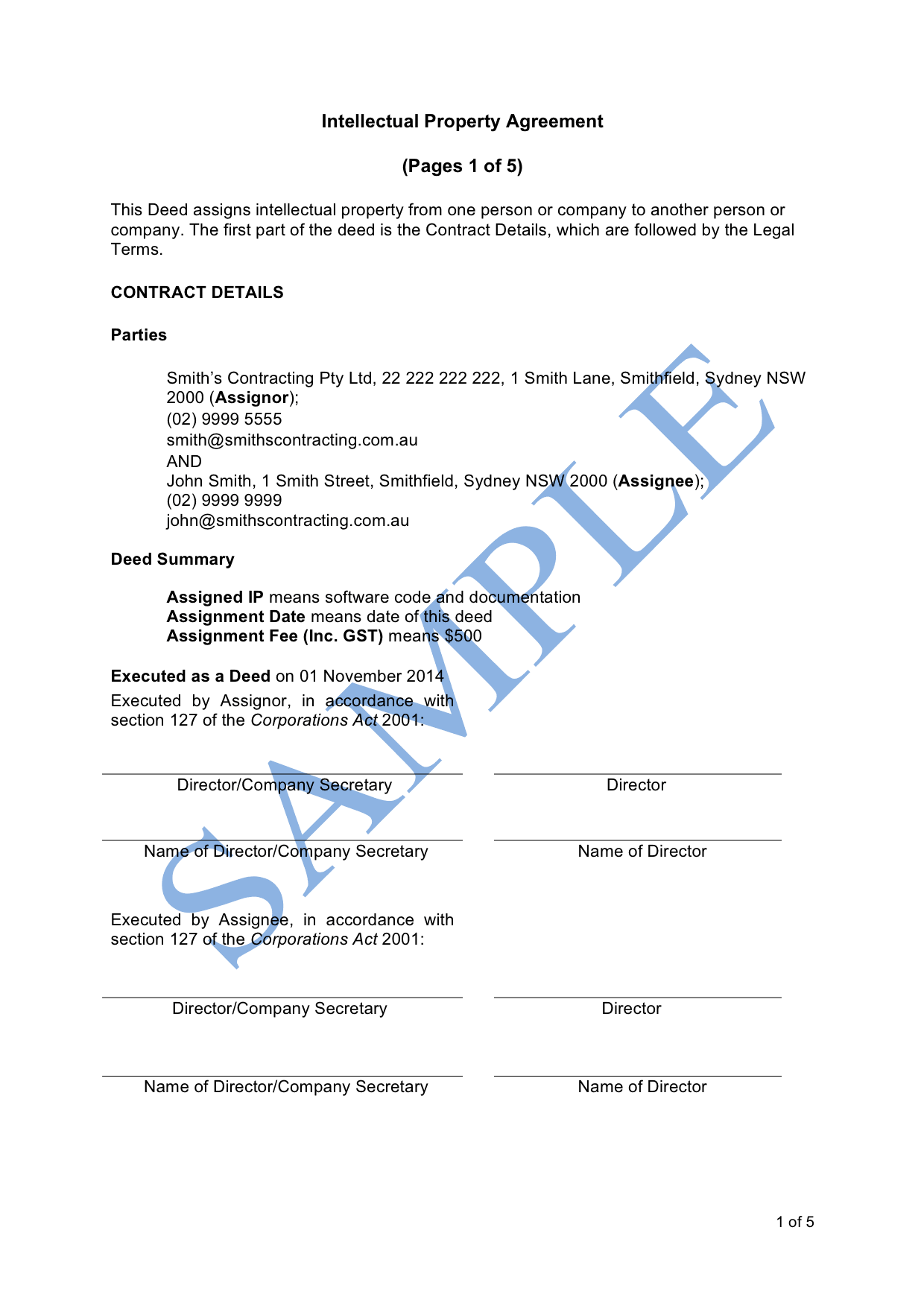 Ip Contract Template