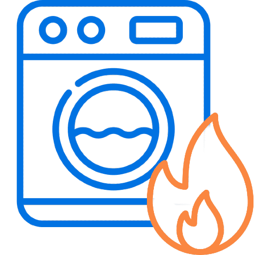 Washing machine on fire
