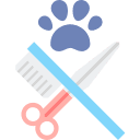 Pet toothbrush and scissors