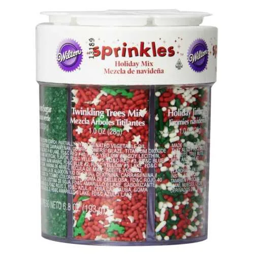 Assortment of Christmas sprinkles