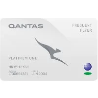 Qantas Frequent Flyer Platinum One Status Card