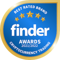 Finder Crypto Trading Satisfaction Award 2022 badge