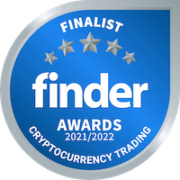 Finder Crypto Trading Satisfaction Finalist 2022 badge