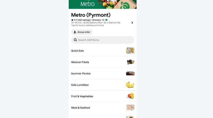 UberEats grocery delivery review