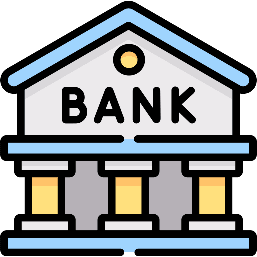 Bank with pillars