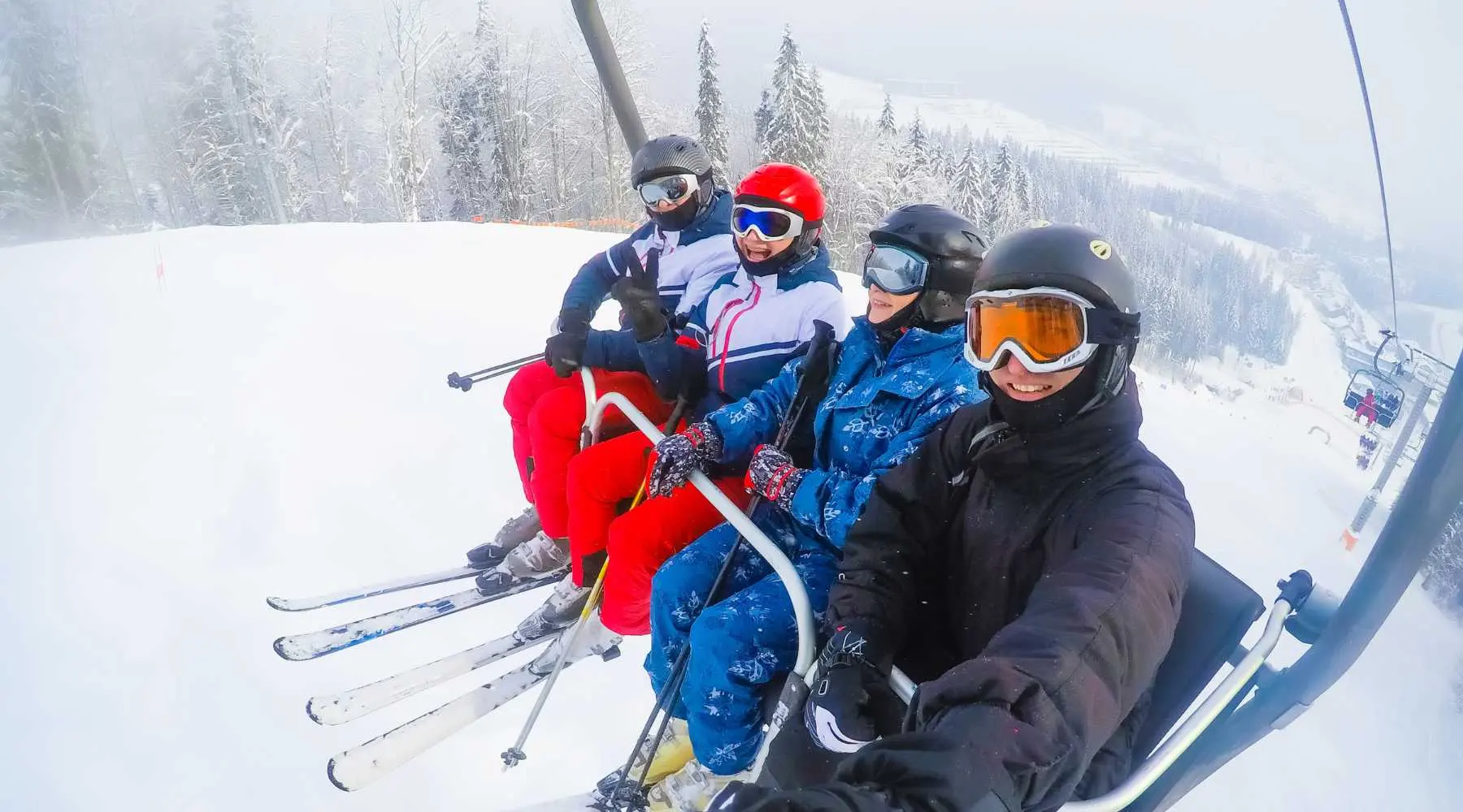 friends on a skiing holiday