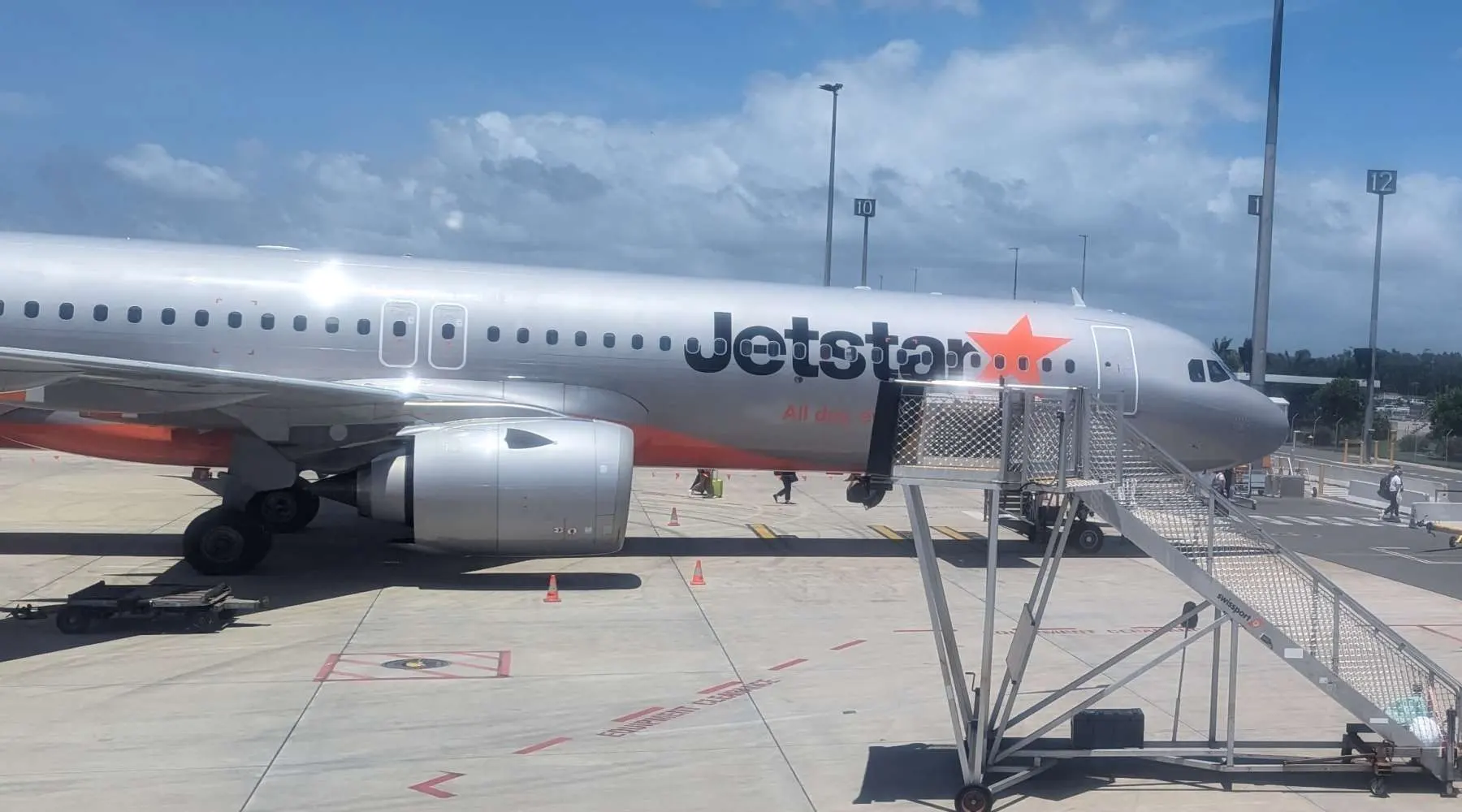 Jetstar plane about to take off.