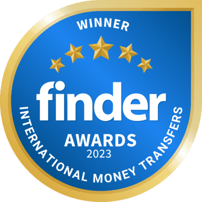 Finder Money Transfer Customer Satisfaction Awards 2023 badge