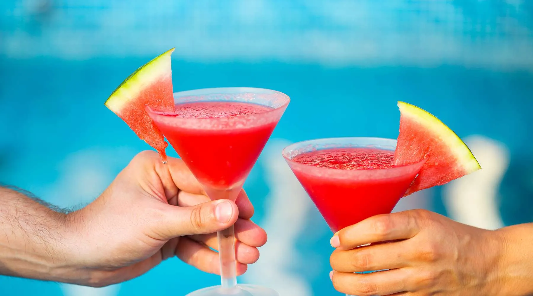 Two cocktails by the pool