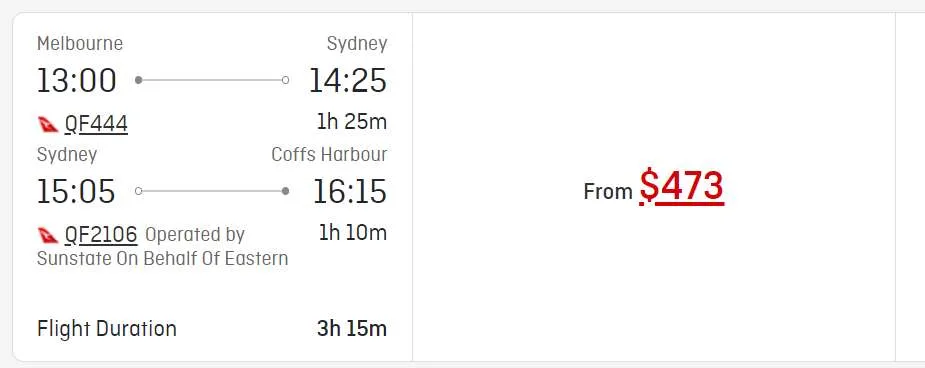 Flight fare example