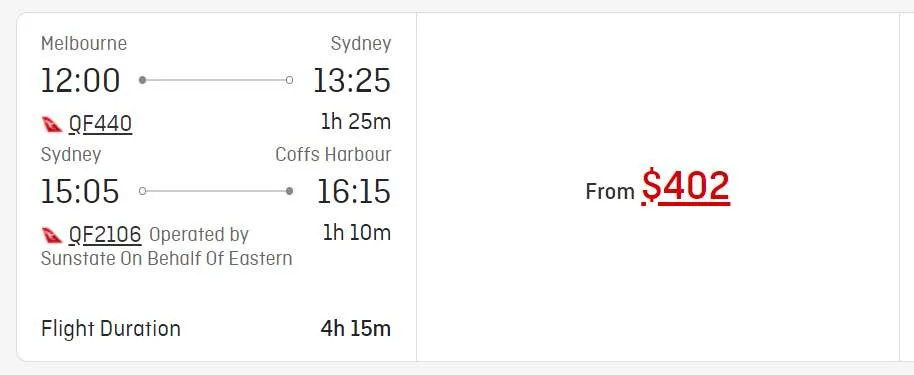 Flight fares example