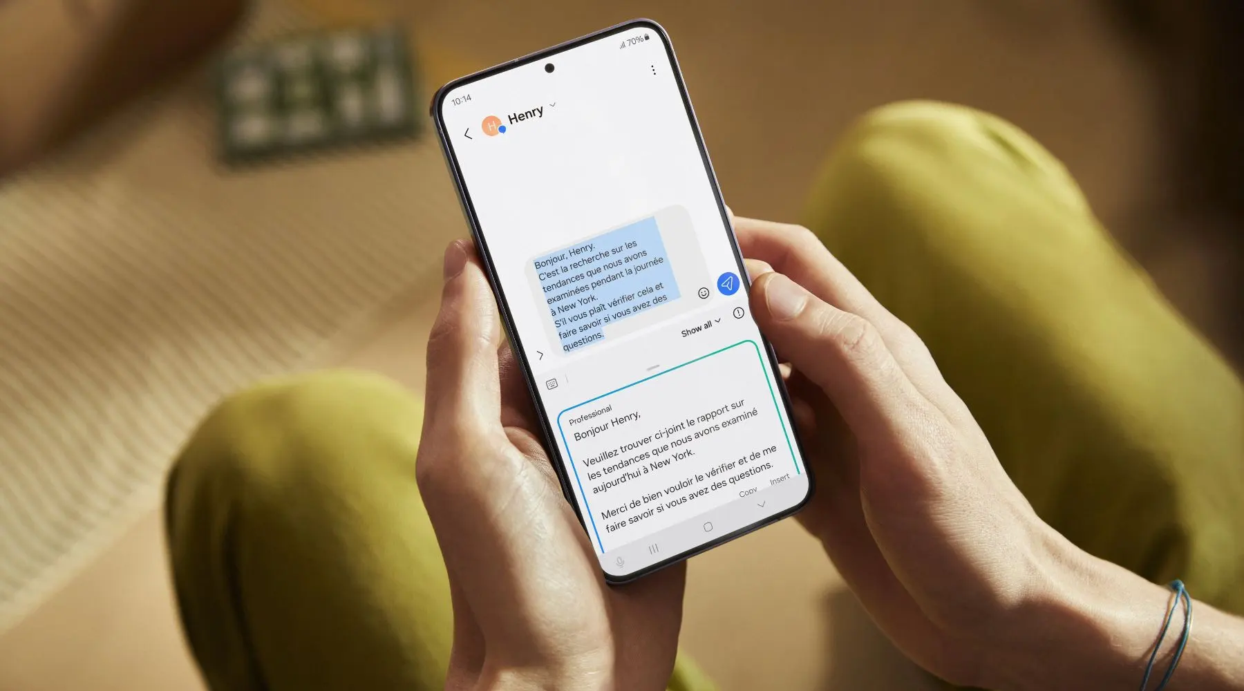 Samsung Galaxy S24 chat assist 