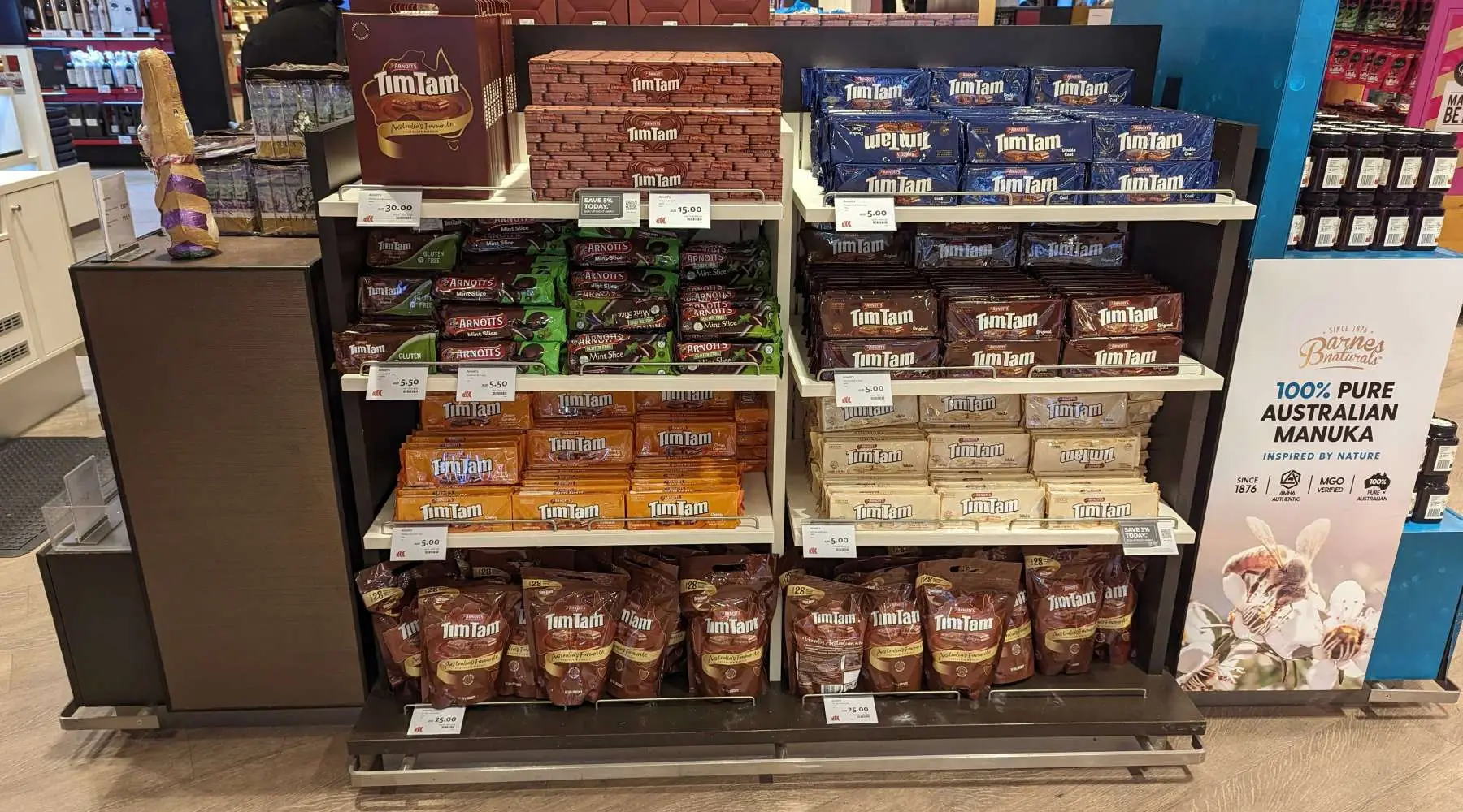 Tim Tams on display at Sydney airport