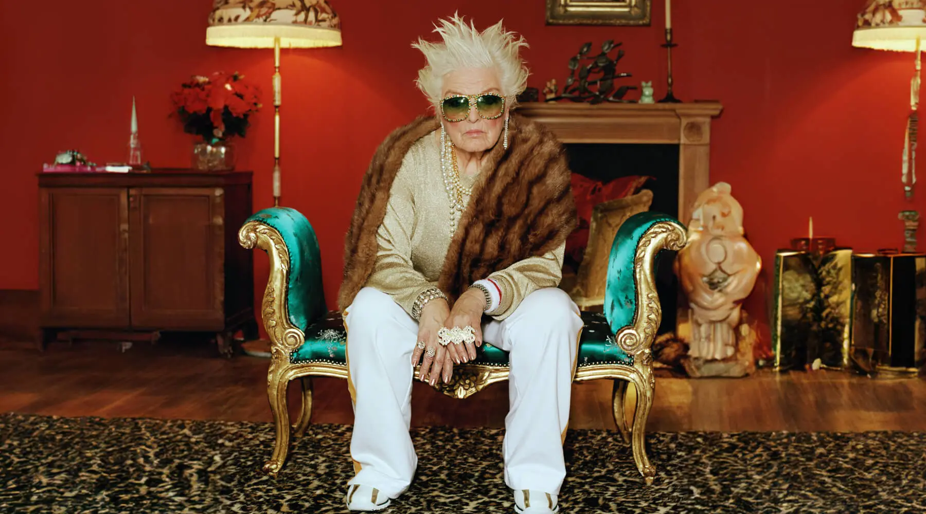 Grandmother sitting on cleopatra bench