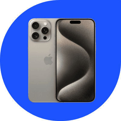 iPhone 15 Pro and iPhone 15 Pro Max in Finder blue background