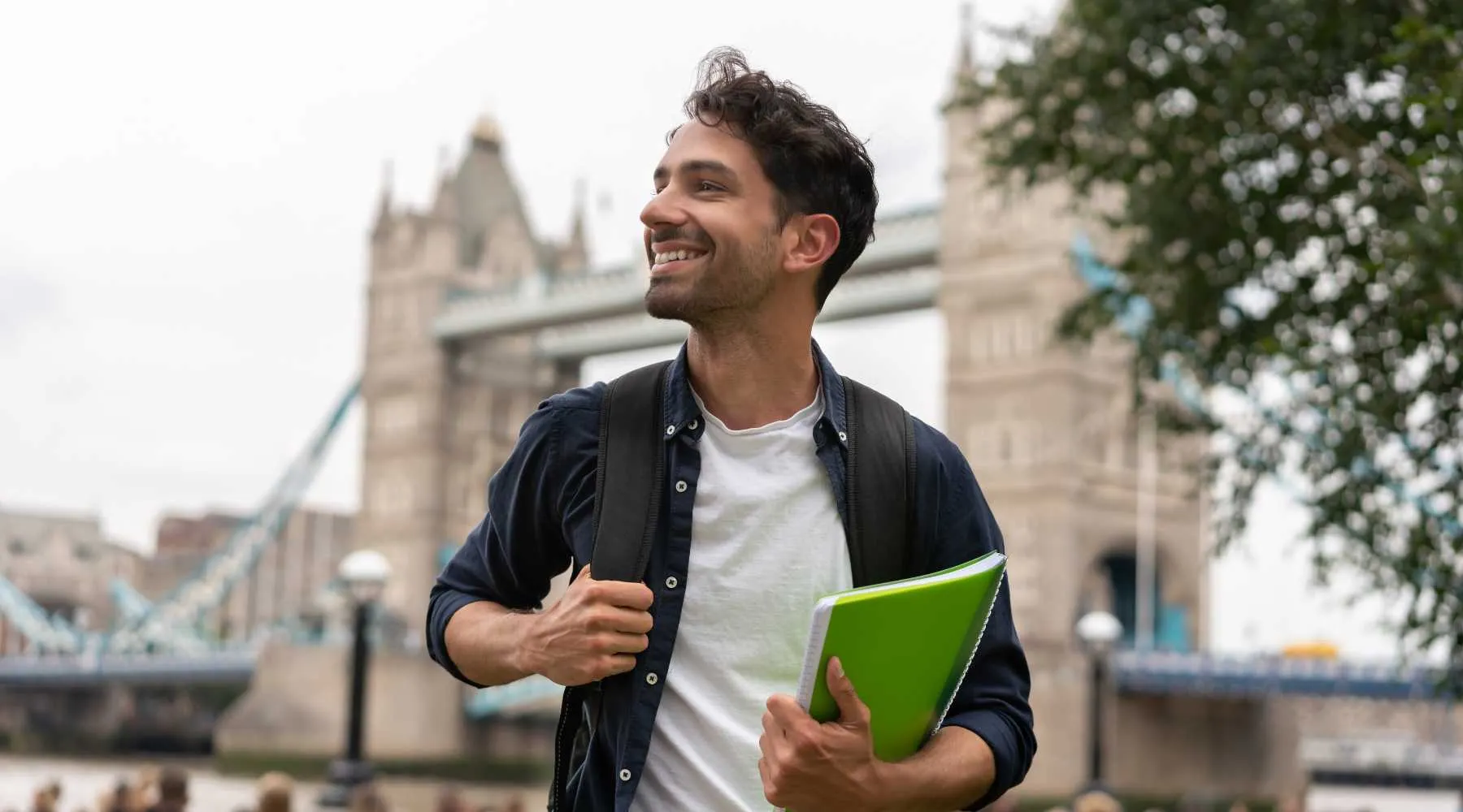 Student traveling in London