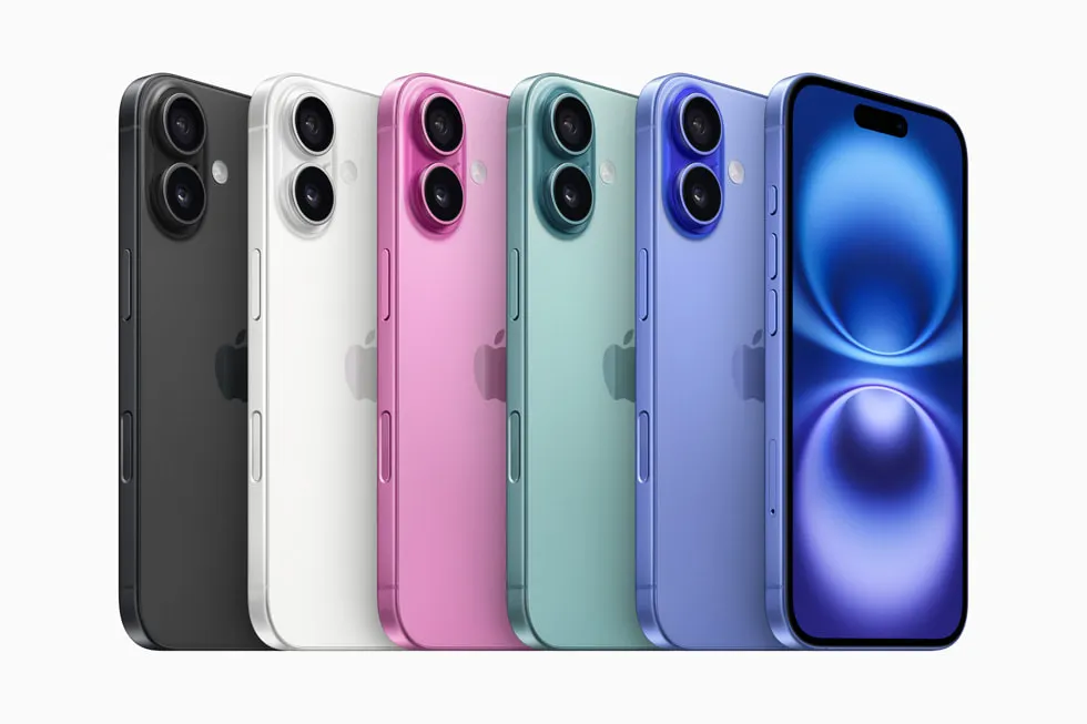 iPhone 16 Plus in different colours