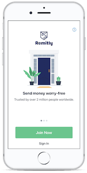 Screenshot of Remitly's app