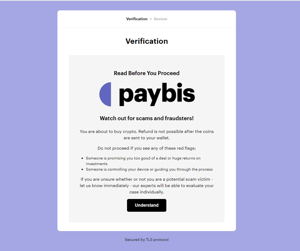 Paybis verification